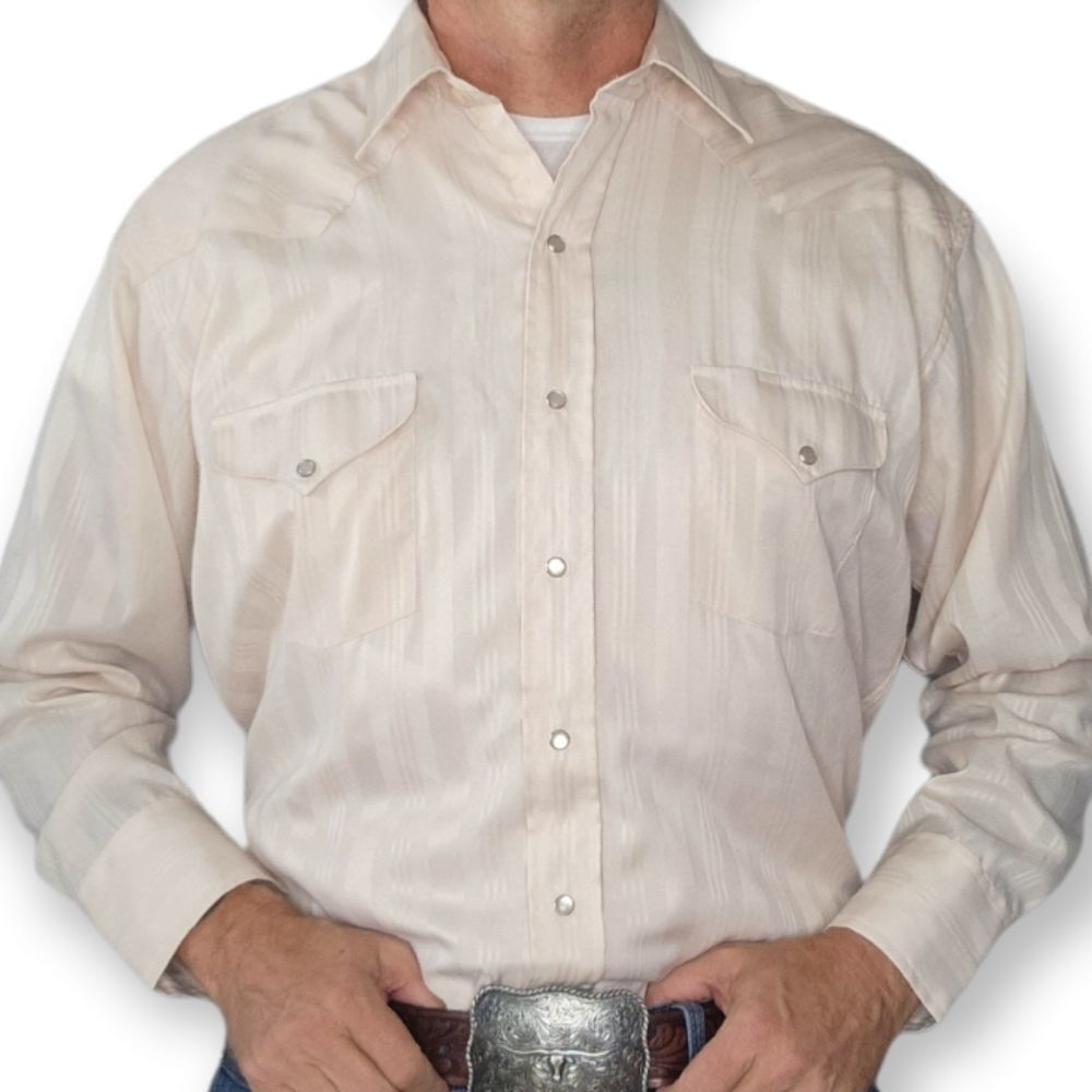 Panhandle Slim Long Sleeve Western Snap Shirt sz 17 x 35
